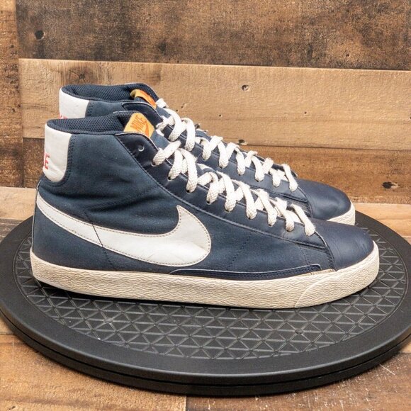 NIKE BLAZER HIGH MENS ATHLETIC SHOES RETRO SNEAKERS BLUE CANVAS SKATE SIZE 11.5 - Picture 9 of 9